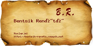 Bentsik Renátó névjegykártya